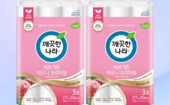 가성비최고  허브가든 피오니 프리미엄 화장지 30롤 x 2팩 가격 최저가