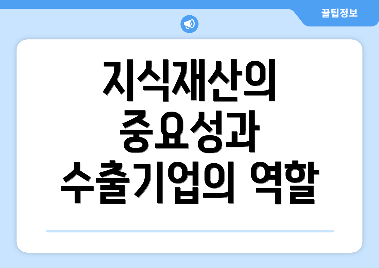 지식재산의 중요성과 수출기업의 역할