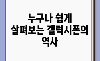 누구나 쉽게 살펴보는 갤럭시폰의 역사 누구나 쉽게 살펴보는 갤럭시폰의 역사