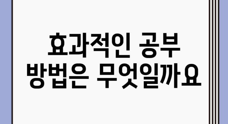 효과적인 공부 방법은 무엇일까요?