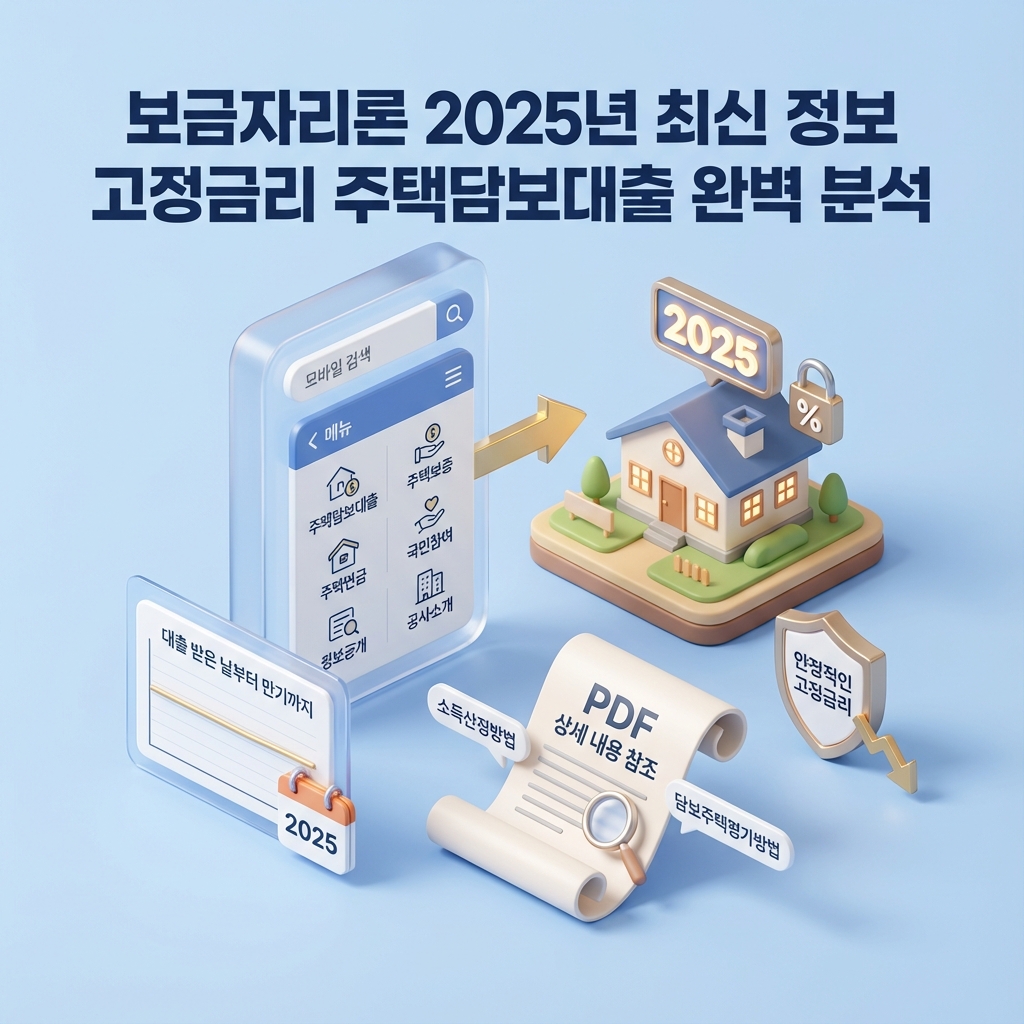 보금자리론 2025년 최신 정보 고정금리 주택담보대출 완벽 분석