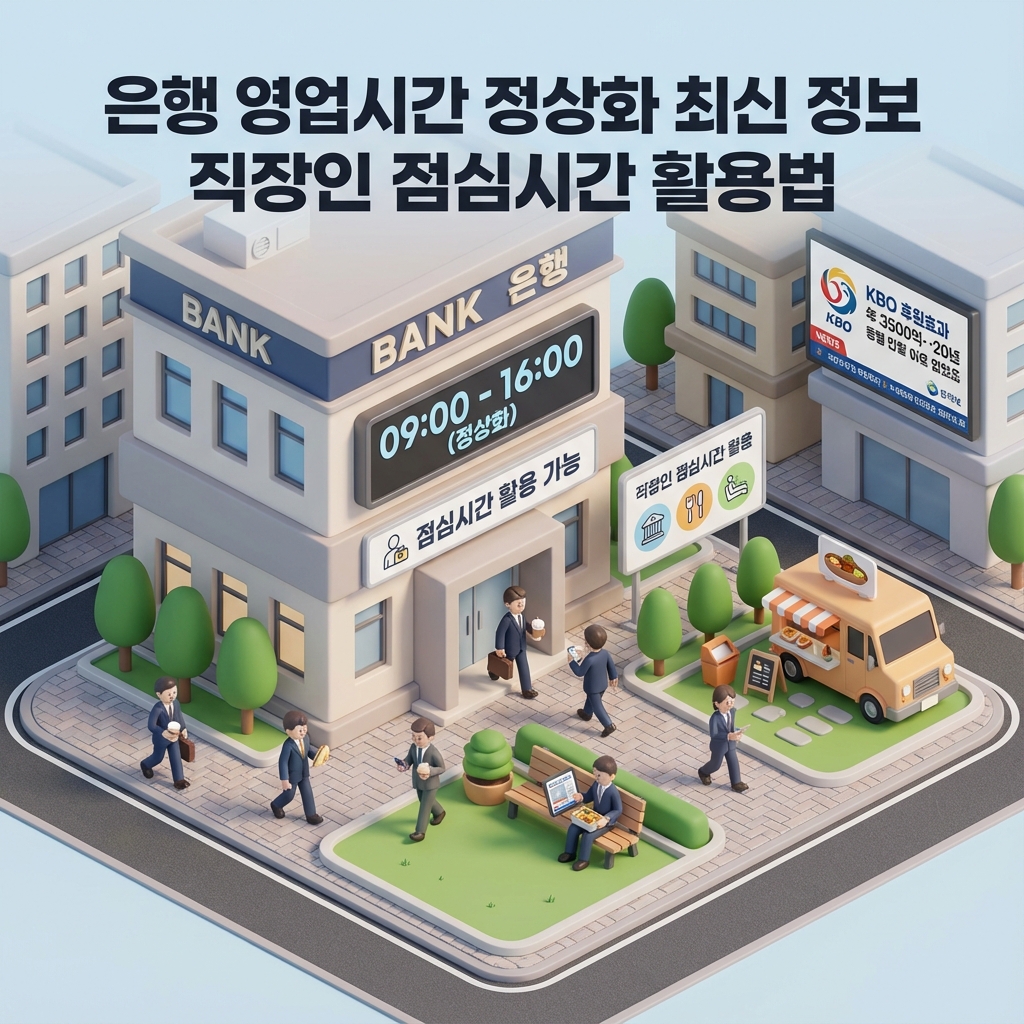 은행 영업시간 정상화 최신 정보 직장인 점심시간 활용법
