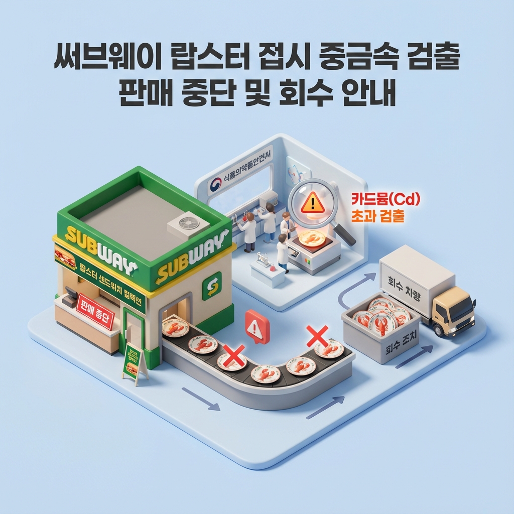 써브웨이 랍스터 접시 중금속 검출 판매 중단 및 회수 안내