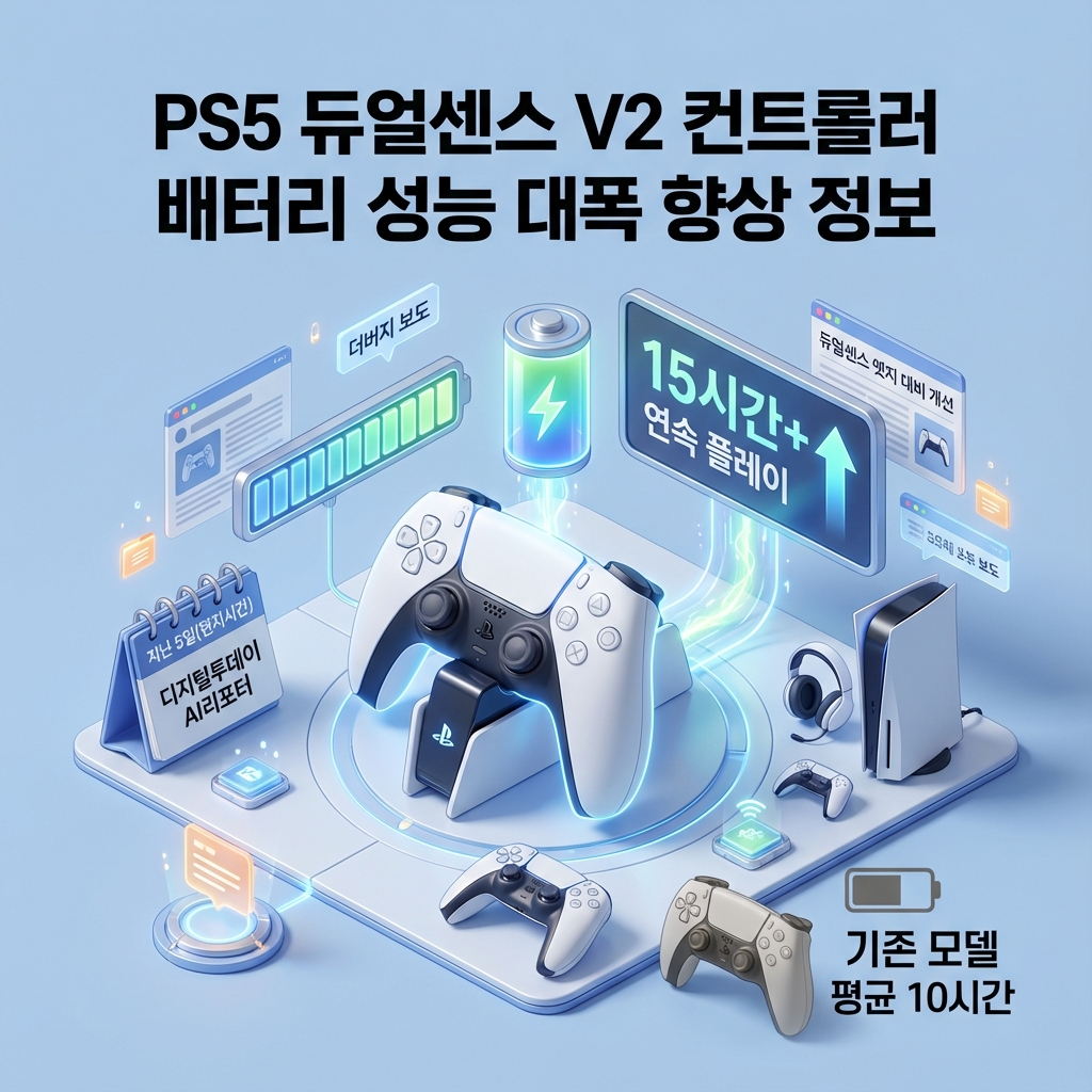 PS5 듀얼센스 V2 컨트롤러 배터리 성능 대폭 향상 정보