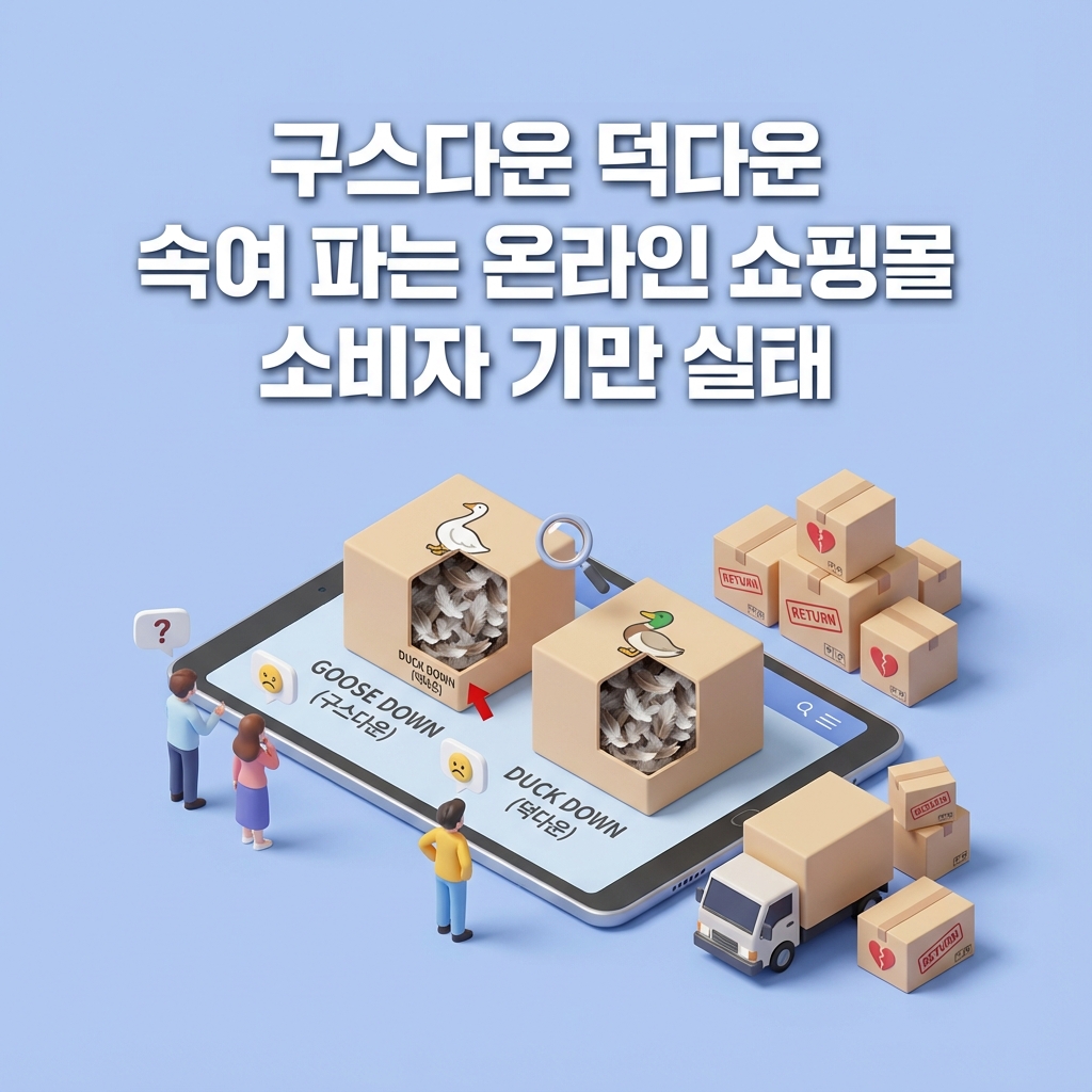구스다운 덕다운 속여 파는 온라인 쇼핑몰 소비자 기만 실태