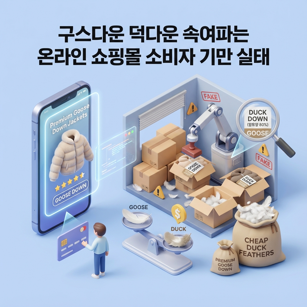 구스다운 덕다운 속여파는 온라인 쇼핑몰 소비자 기만 실태 구스다운 덕다운 속여파는 온라인 쇼핑몰 소비자 기만 실태