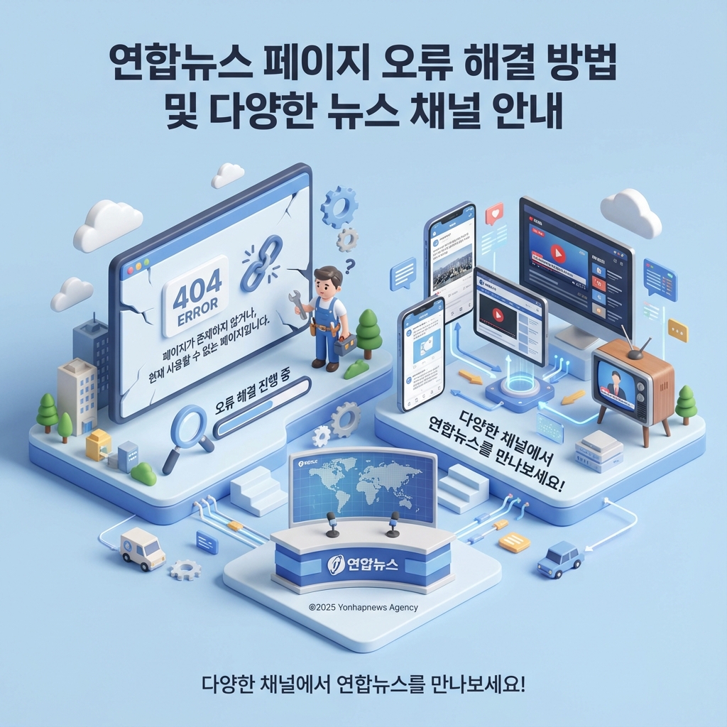 연합뉴스 페이지 오류 해결 방법 및 다양한 뉴스 채널 안내