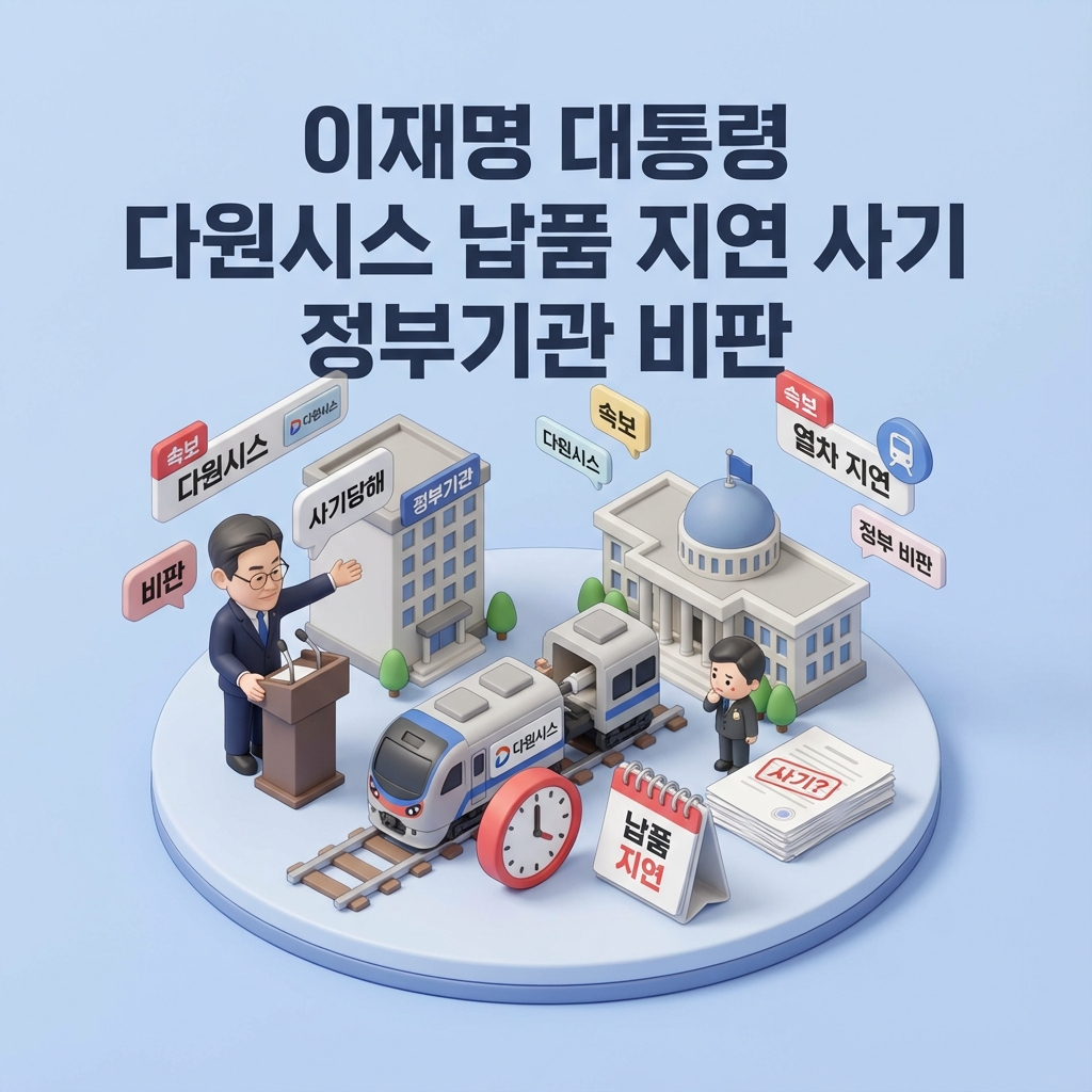 이재명 대통령 다원시스 납품 지연 사기 정부기관 비판