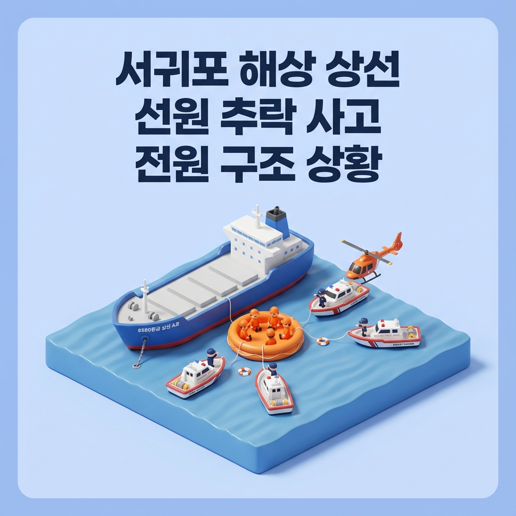 서귀포 해상 상선 선원 추락 사고 전원 구조 상황