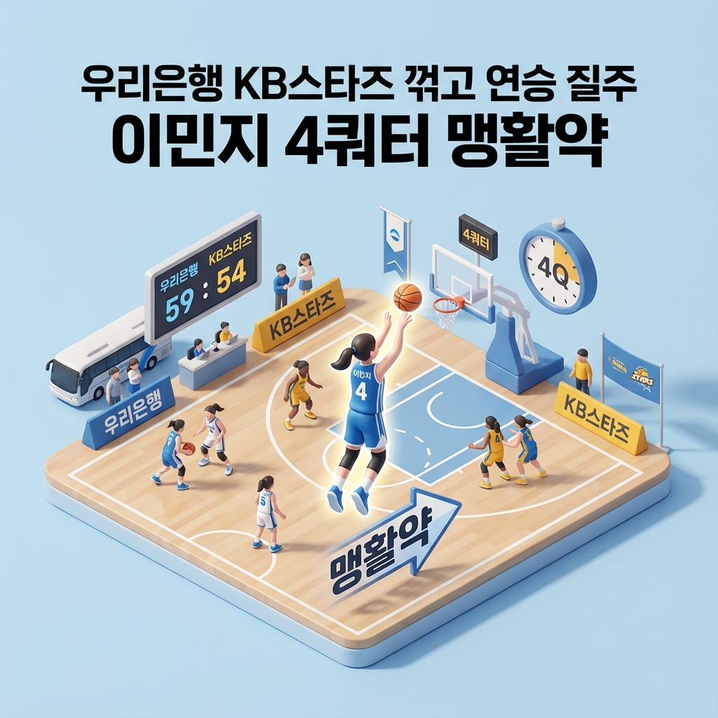 우리은행 KB스타즈 꺾고 연승 질주 이민지 4쿼터 맹활약 우리은행 KB스타즈 꺾고 연승 질주 이민지 4쿼터 맹활약