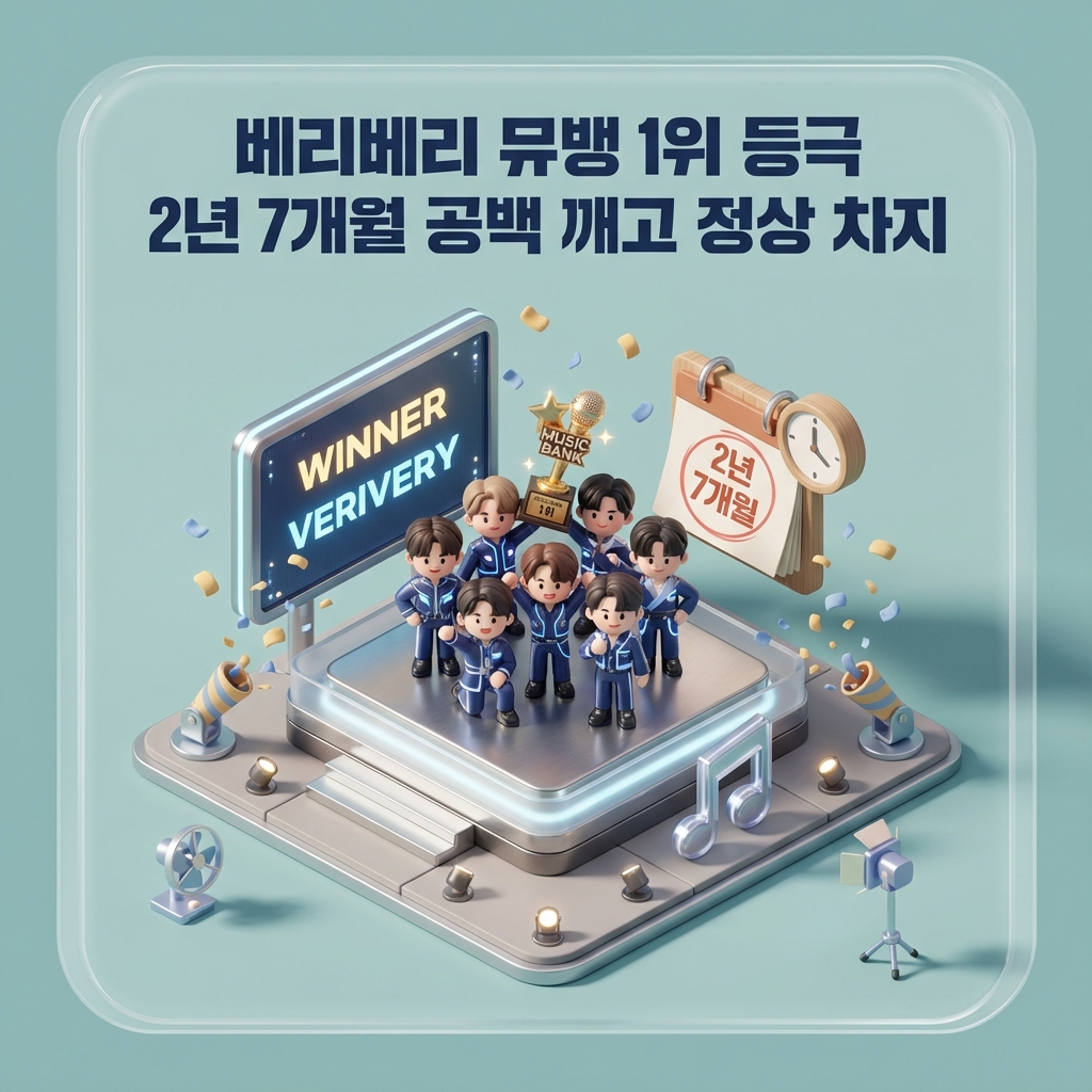 베리베리 뮤뱅 1위 등극 2년 7개월 공백 깨고 정상 차지
