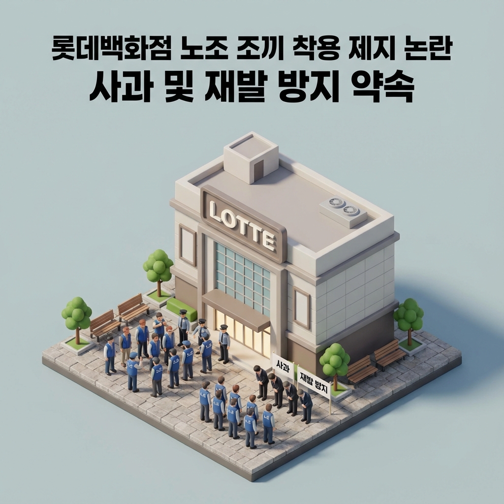 롯데백화점 노조 조끼 착용 제지 논란 사과 및 재발 방지 약속