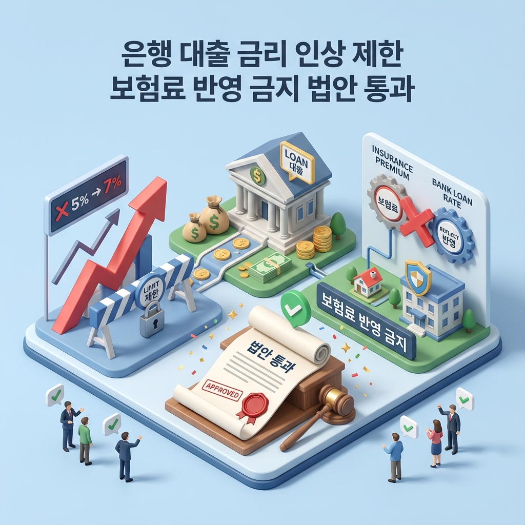 은행 대출 금리 인상 제한 보험료 반영 금지 법안 통과