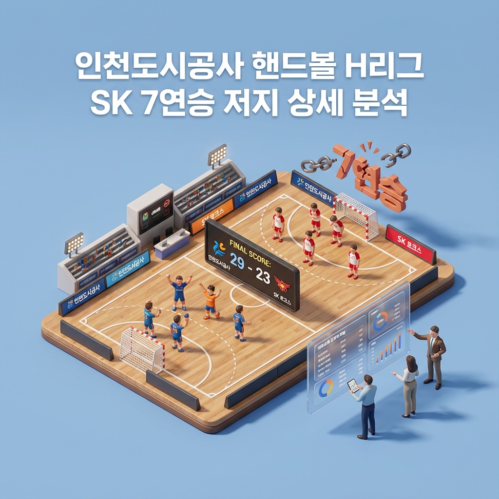 인천도시공사 핸드볼 H리그 SK 7연승 저지 상세 분석