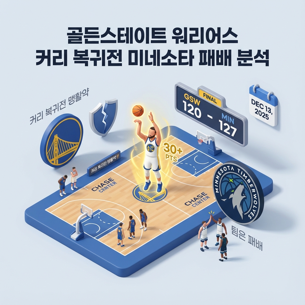 골든스테이트 워리어스 커리 복귀전 미네소타 패배 분석