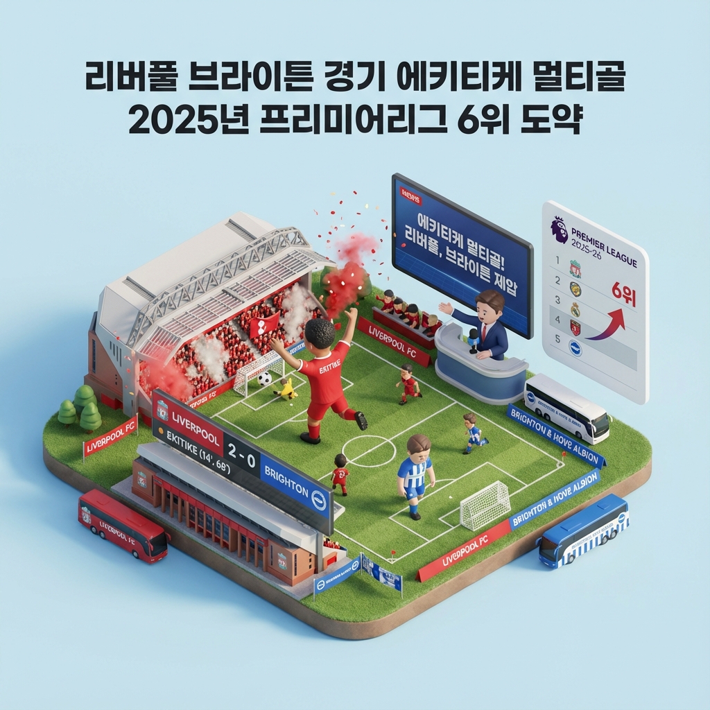리버풀 브라이튼 경기 에키티케 멀티골 2025년 프리미어리그 6위 도약