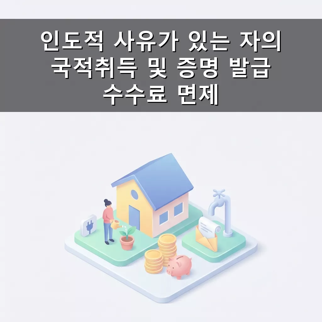 인도적 사유 국적취득 수수료 면제 대한민국 국민되는 기회 확대