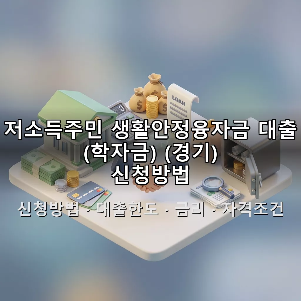 저소득주민 생활안정융자금 대출 (학자금) (경기) 신청방법 대출한도 금리 자격조건 총정리