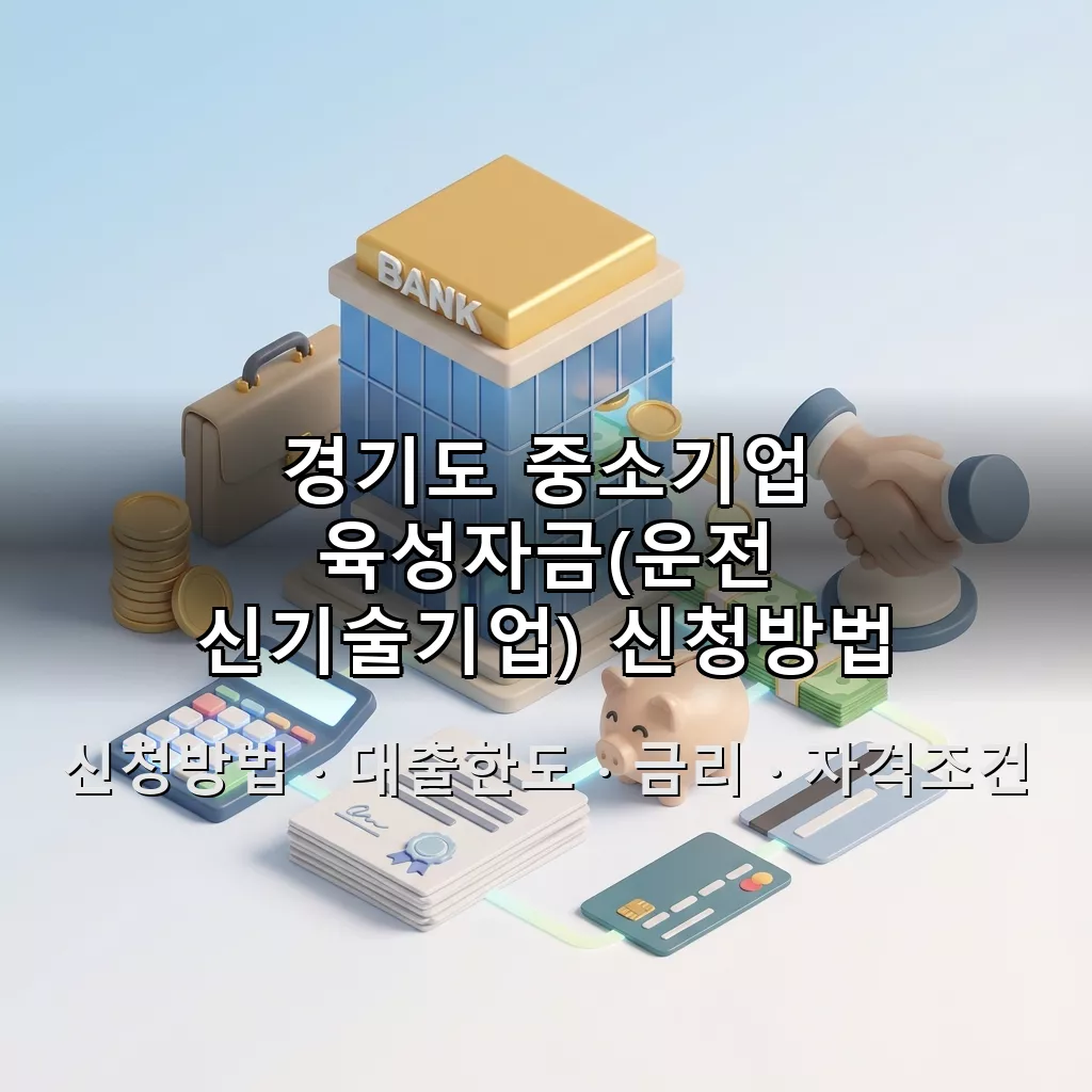 경기도 중소기업 육성자금(운전 신기술기업) 신청방법 대출한도 금리 자격조건 총정리