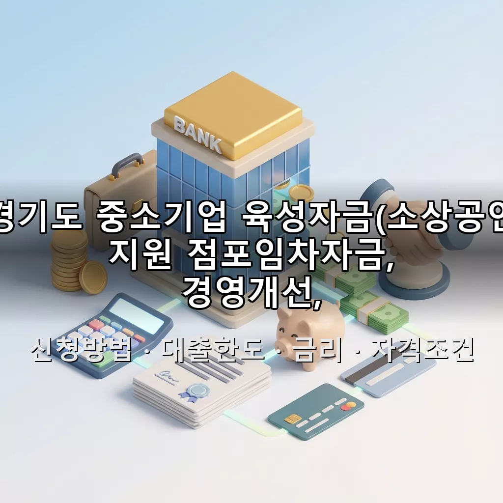 경기도 중소기업 육성자금(소상공인 지원 점포임차자금, 경영개선, (재)창업 등) 신청방법 대출한도 금리 자격조건 총정리