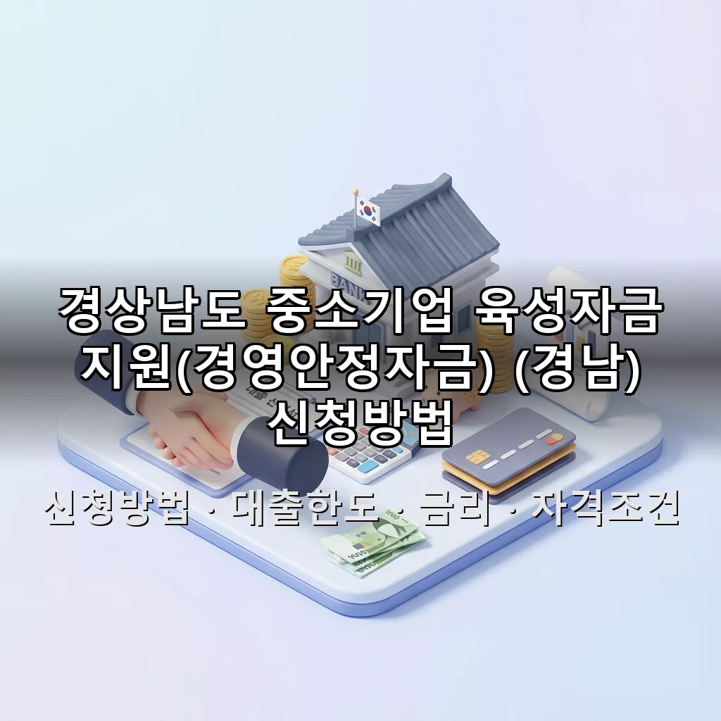 경상남도 중소기업 육성자금 지원(경영안정자금) (경남) 신청방법 대출한도 금리 자격조건 총정리