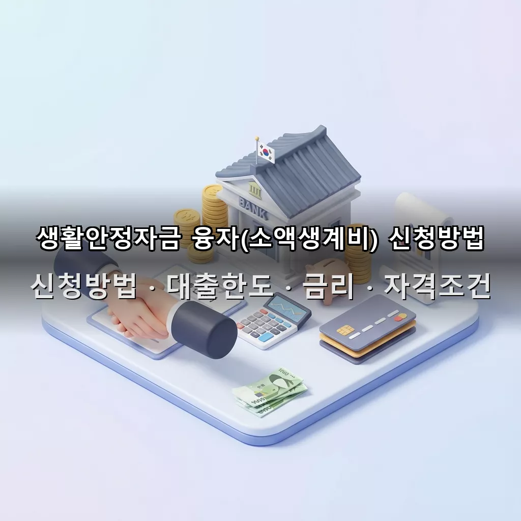 생활안정자금 융자(소액생계비) 신청방법 대출한도 금리 자격조건 총정리