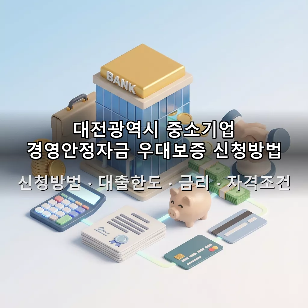 대전광역시 중소기업 경영안정자금 우대보증 신청방법 대출한도 금리 자격조건 총정리