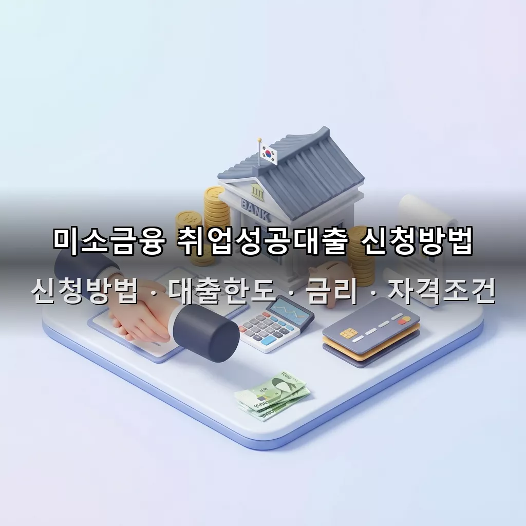 미소금융 취업성공대출 신청방법 대출한도 금리 자격조건 총정리