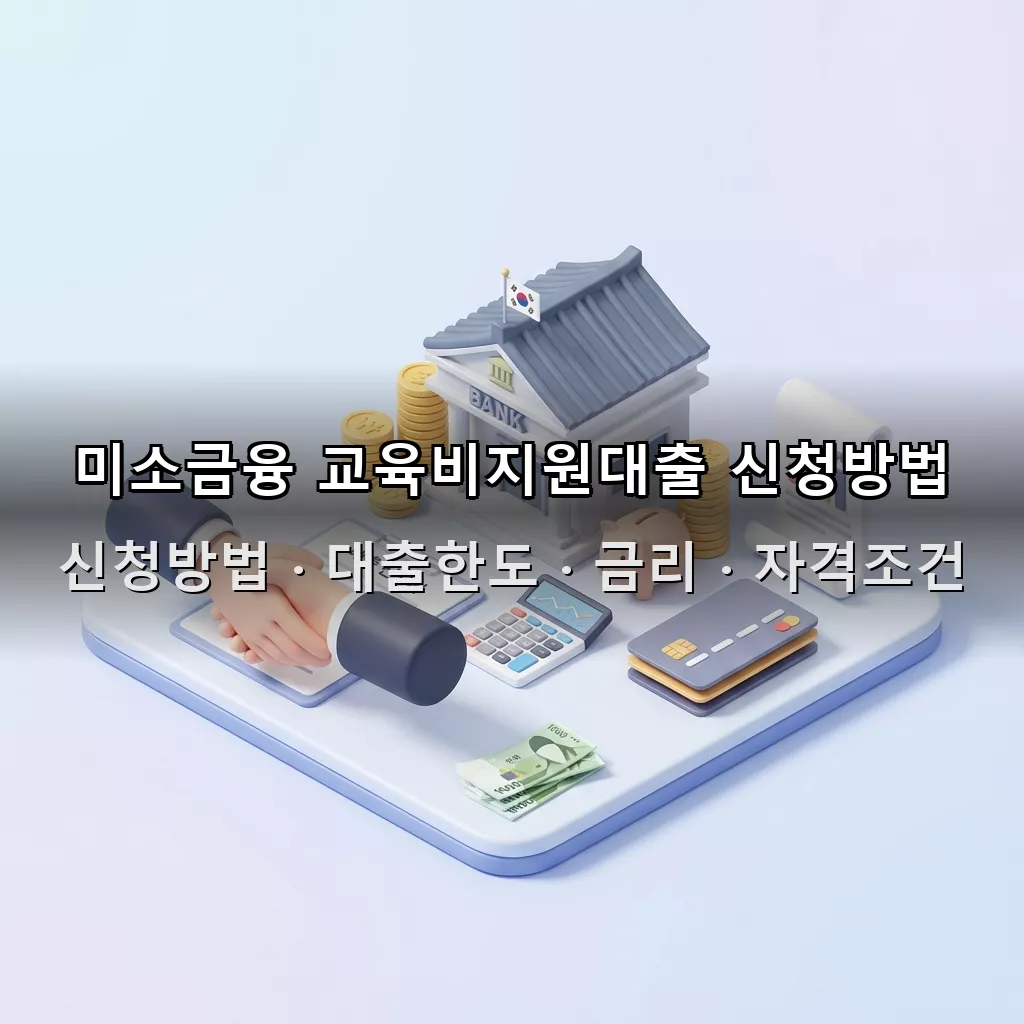 미소금융 교육비지원대출 신청방법 대출한도 금리 자격조건 총정리