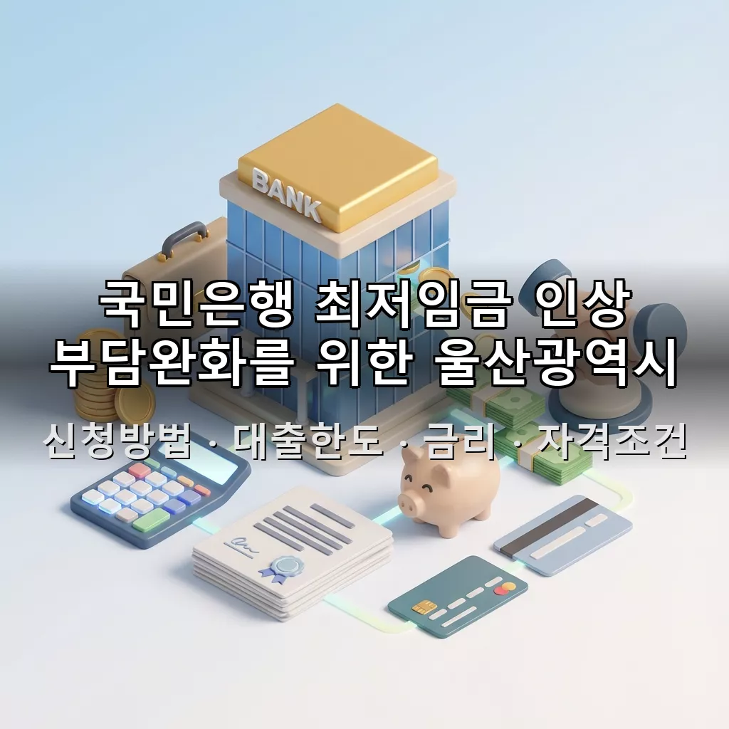 국민은행 최저임금 인상 부담완화를 위한 울산광역시 소기업 소상공인 금융지원 협약보증 신청방법 대출한도 금리 자격조건 총정리