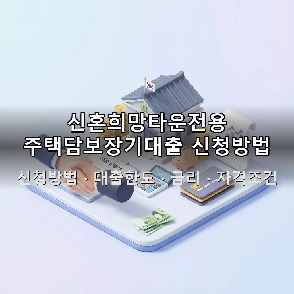 신혼희망타운전용 주택담보장기대출 신청방법 대출한도 금리 자격조건 총정리