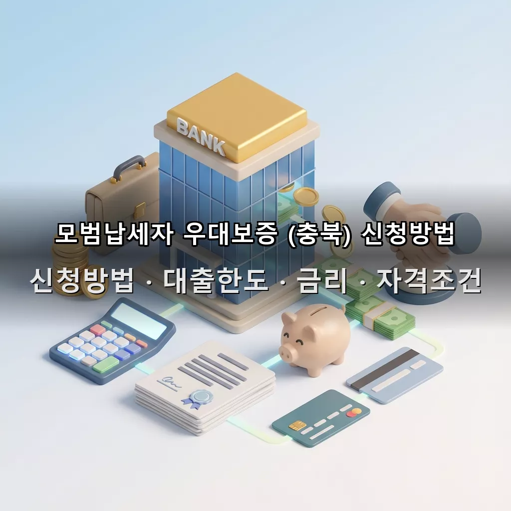 모범납세자 우대보증 (충북) 신청방법 대출한도 금리 자격조건 총정리