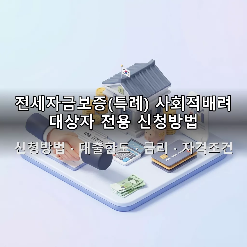 전세자금보증(특례) 사회적배려 대상자 전용 신청방법 대출한도 금리 자격조건 총정리