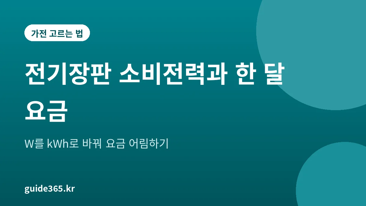 전기장판 소비전력 보는 법, 한 달 전기요금 계산 2026년 전기장판 소비전력 보는 법, 한 달 전기요금 계산 2026년